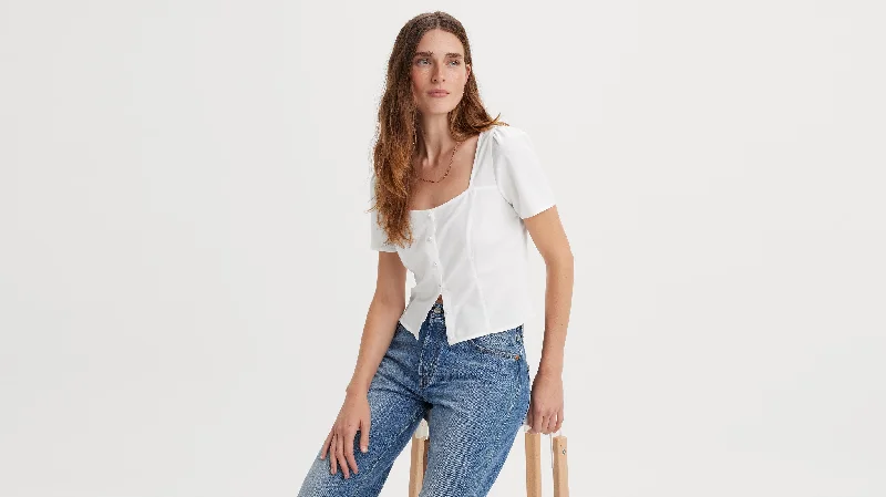 Levi's® Women's Pascale Short-Sleeve Blouse Elegant Semi-Sheer Blouse