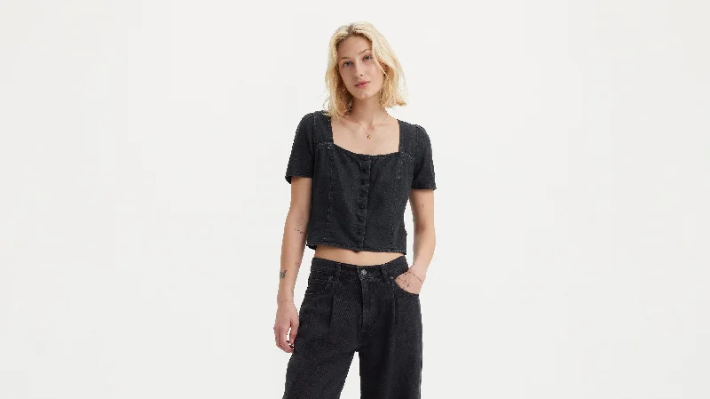 Levi's® Women's Pascale Short-Sleeve Blouse Elegant Peplum Blouse