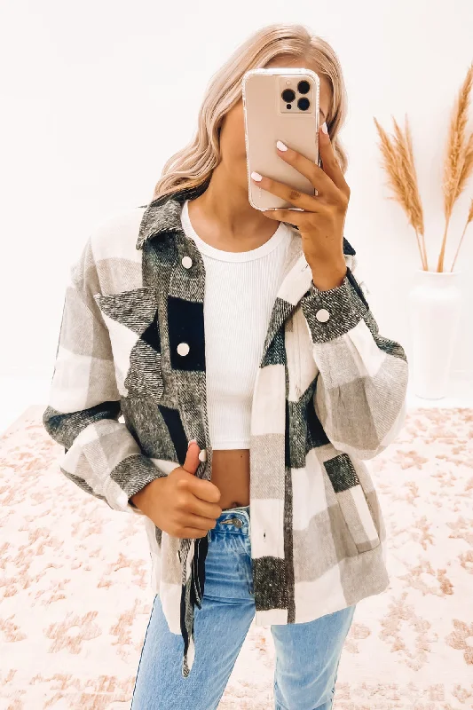 Maisy Shacket Black Relaxed Fit Blouse
