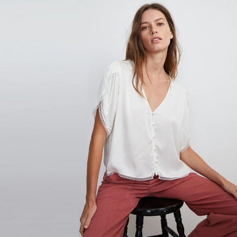 Mandy Satin Blouse Chic Square Blouse