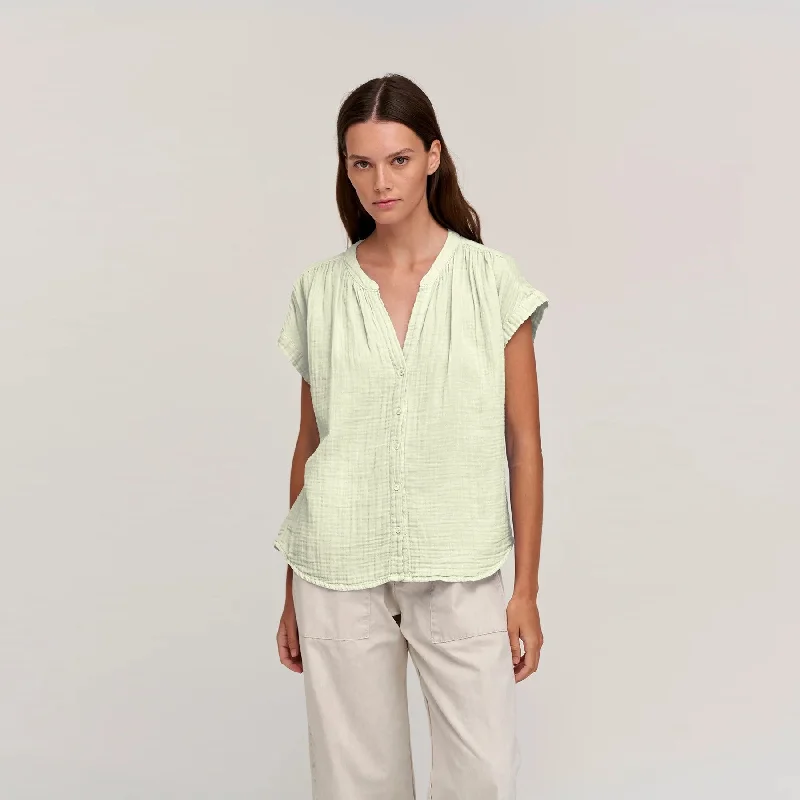 Pamela Cotton Gauze Blouse (Kiwi) Soft Modal Blouse