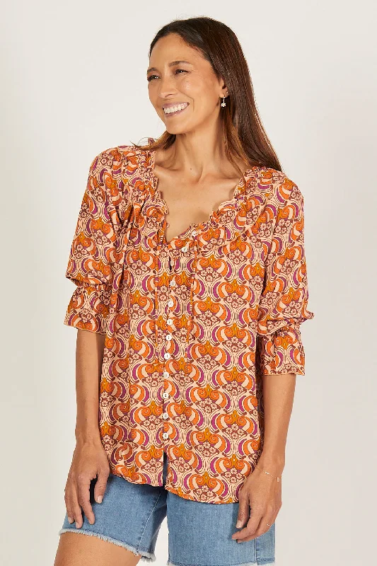Pippy Blouse in Go Go Lightweight Floral Blouse