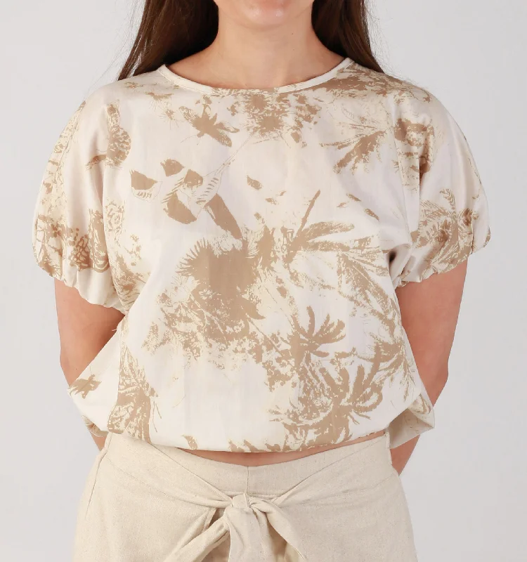 "PUFF SLEEVE" BLOUSE - BEIGE Soft Pastel Blouse