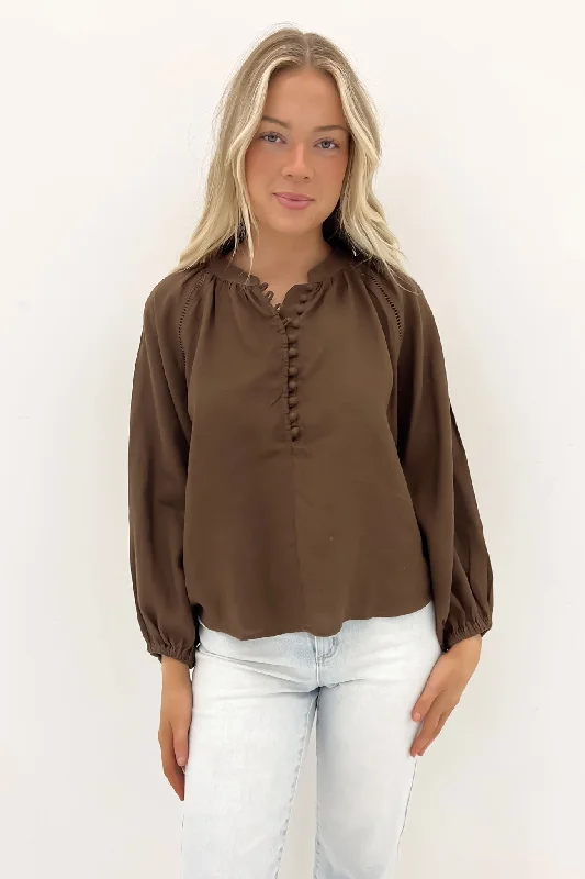 Sardinia Blouse Cafe Noir Satin Long Blouse