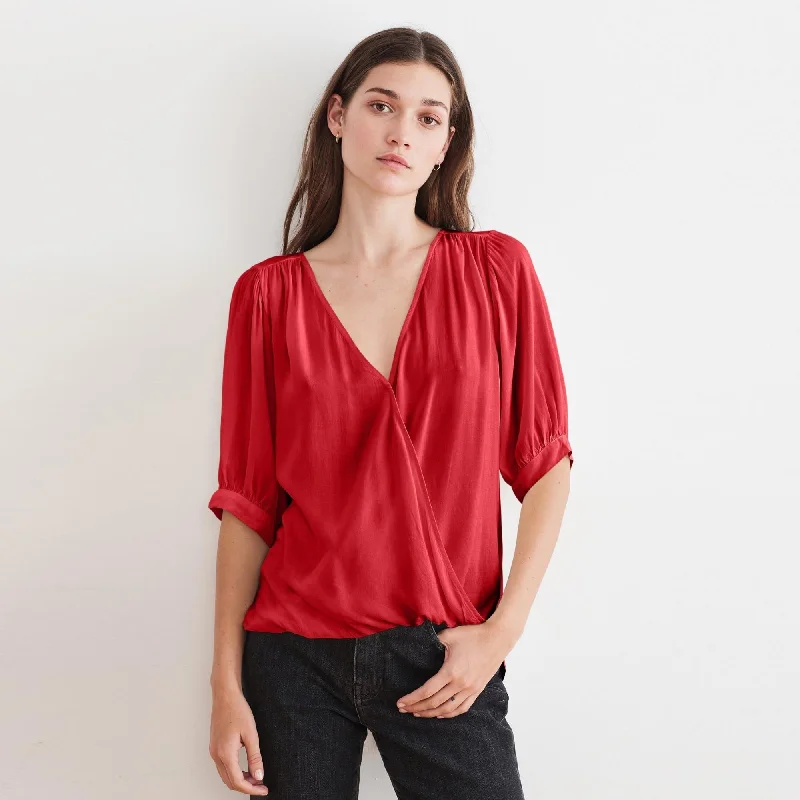 Willow Blouse (Fruity) Silky Draped Blouse