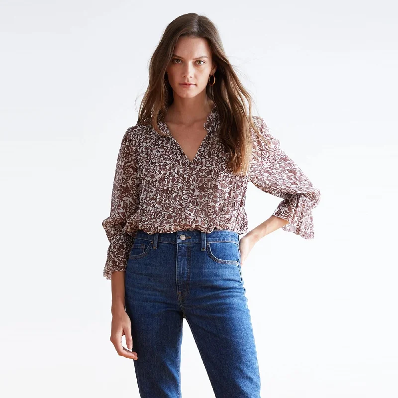 Wilona Printed Blouse (Mauve) Lightweight Chiffon Blouse