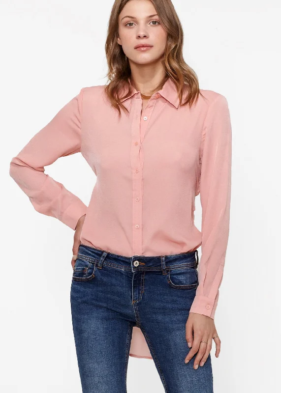 Women's Belted Hi-lo Blouse Bell Sleeve Blouse