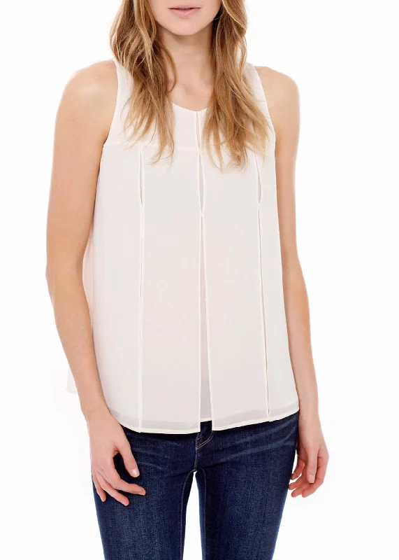 Women's Sleeveless Slit Blouse Mandarin Collar Blouse