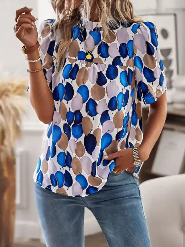 Women’s Solid Color Tie Front Chiffon Peasant Blouse Classic White Blouse