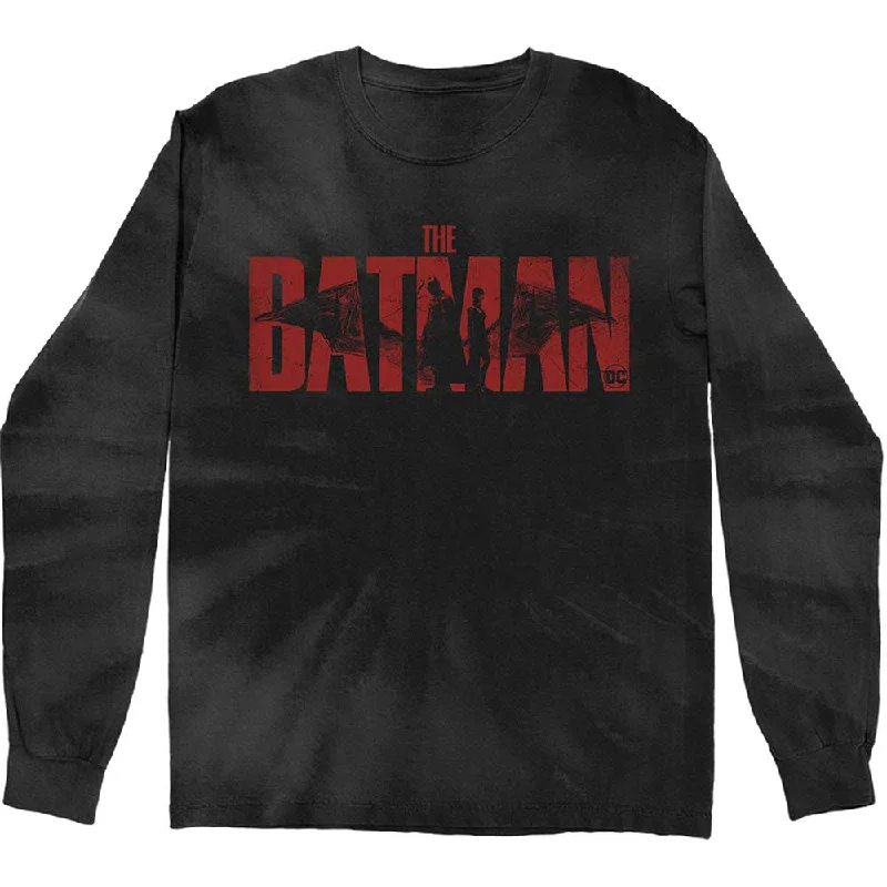DC Comics Unisex Long Sleeved T-Shirt: The Batman Logo (Dip-Dye) Beaded Sequined Faux Fur DC Comics Unisex Long Sleeved T-Shirt: The Batman Logo (Dip-Dye) Beaded Sequined Faux Fur