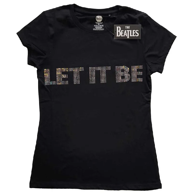 The Beatles Ladies T-Shirt: Let It Be (Diamante) Front Pockets Side Pockets Patch Pockets The Beatles Ladies T-Shirt: Let It Be (Diamante) Front Pockets Side Pockets Patch Pockets