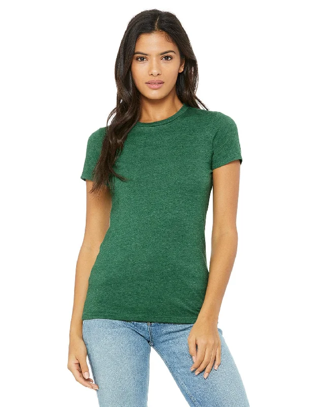 Bella+Canvas Ladies Favorite T-Shirt | Hthr Grass Grn Zippered Buttoned Snapped