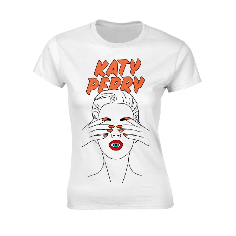 Katy Perry Ladies T-shirt: Illustrated Eye Anti-Pilling Machine Wash Handmade