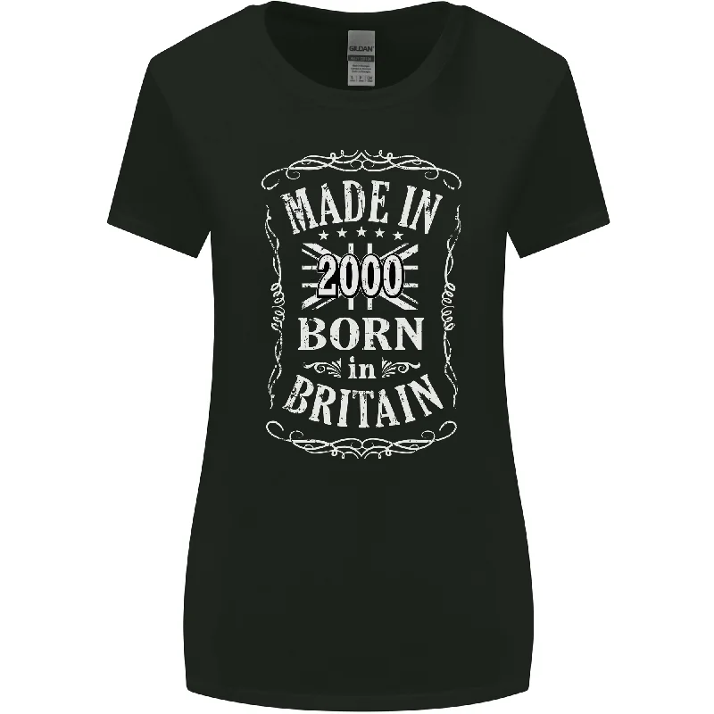 Born In Britain 23rd Birthday Made 2000 Womens Wider Cut T-Shirt Modern Contemporary Chic Born In Britain 23rd Birthday Made 2000 Womens Wider Cut T-Shirt Modern Contemporary Chic