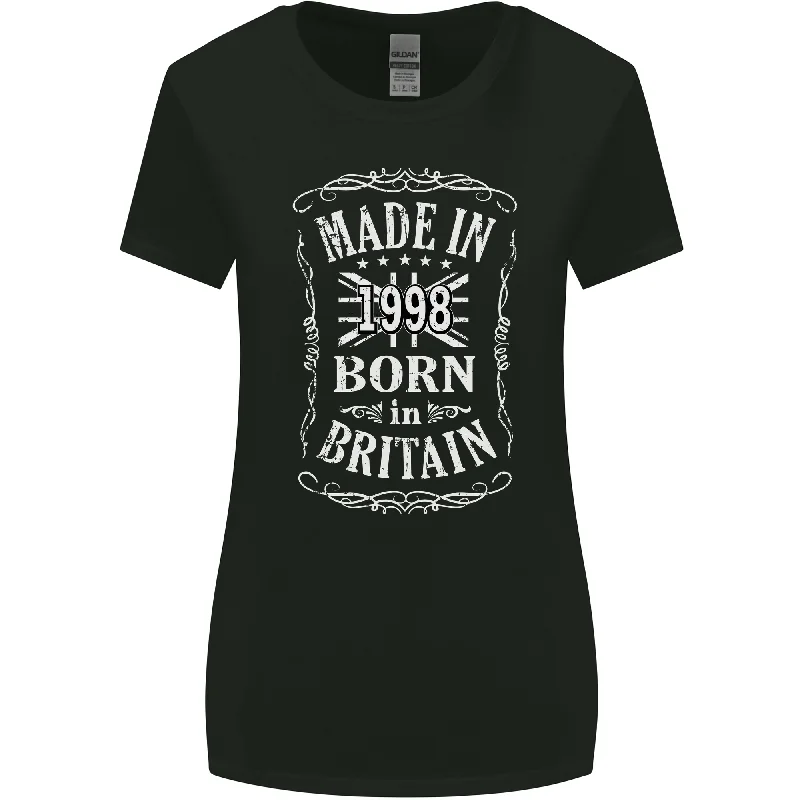Born In Britain 25th Birthday Made 1998 Womens Wider Cut T-Shirt Anti-Shrink Durable Soft Born In Britain 25th Birthday Made 1998 Womens Wider Cut T-Shirt Anti-Shrink Durable Soft