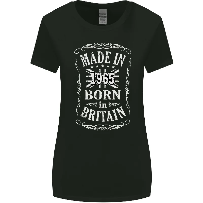 Born In Britain 58th Birthday Made 1965 Womens Wider Cut T-Shirt Plaid T-Shirt Polka Dot Checkered Born In Britain 58th Birthday Made 1965 Womens Wider Cut T-Shirt Plaid T-Shirt Polka Dot Checkered
