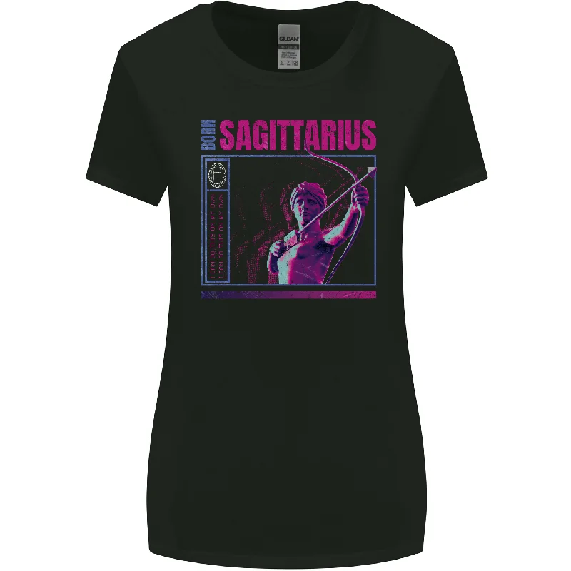 Born Sagittarius Star Sign Zodiac Astrological Womens Wider Cut T-Shirt Terry Blend Velvet Blend Canvas Blend Born Sagittarius Star Sign Zodiac Astrological Womens Wider Cut T-Shirt Terry Blend Velvet Blend Canvas Blend