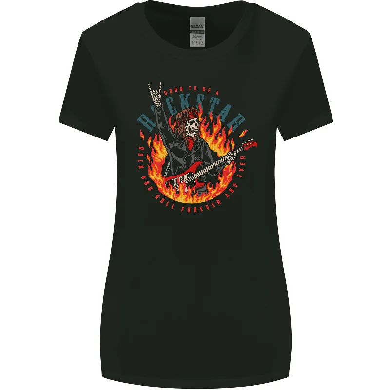 Born to Be a Rock Star Guitar Skull n Roll Womens Wider Cut T-Shirt Faux Fur Fabric Real Fur Fabric Shearling Fabric Born to Be a Rock Star Guitar Skull n Roll Womens Wider Cut T-Shirt Faux Fur Fabric Real Fur Fabric Shearling Fabric