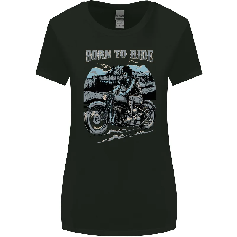 Born to Ride Motorbike Motorcycle Biker Womens Wider Cut T-Shirt Oversized T-Shirt Spandex breathable Born to Ride Motorbike Motorcycle Biker Womens Wider Cut T-Shirt Oversized T-Shirt Spandex breathable