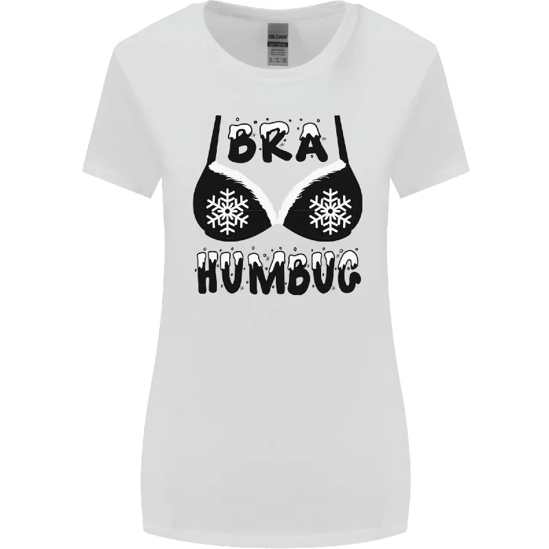 Bra Humbug Snowflake Funny Christmas Womens Wider Cut T-Shirt Collared Crew Neck Turtle Neck Bra Humbug Snowflake Funny Christmas Womens Wider Cut T-Shirt Collared Crew Neck Turtle Neck