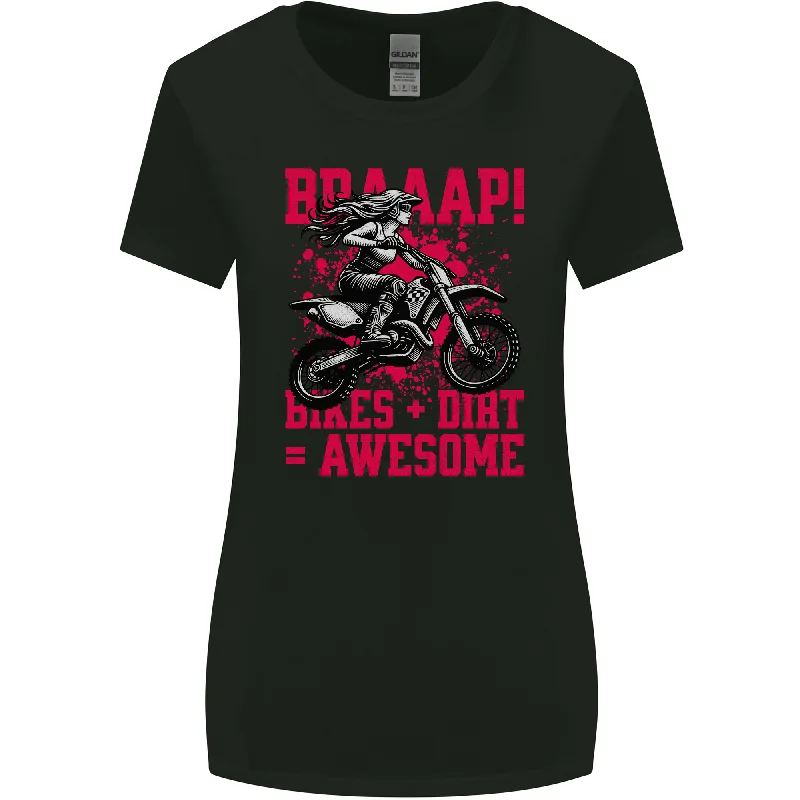 Braaap Awesome Motocross MotoX Dirt Bike Female Womens Wider Cut T-Shirt Plaid T-Shirt Polka Dot Checkered Braaap Awesome Motocross MotoX Dirt Bike Female Womens Wider Cut T-Shirt Plaid T-Shirt Polka Dot Checkered