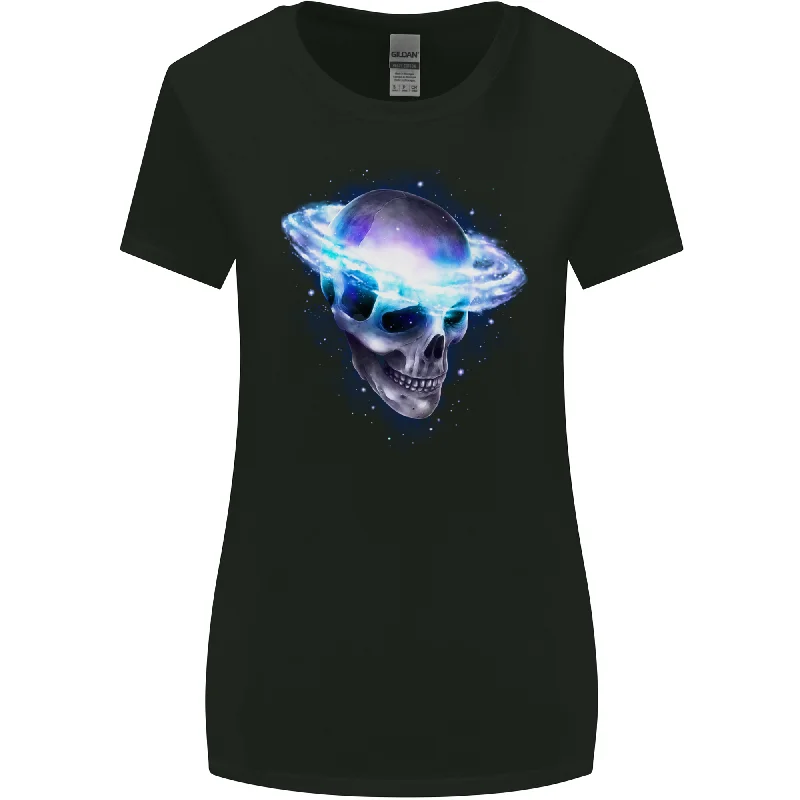 Brainstorm SCI-FI Skull Gothic Space Womens Wider Cut T-Shirt Jersey Fabric Tulle Fabric Batik Fabric