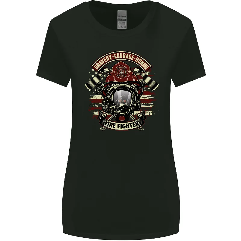 Bravery Courage Honour Firefighter Fireman Womens Wider Cut T-Shirt Collared T-Shirt Boat Neck A-Line Bravery Courage Honour Firefighter Fireman Womens Wider Cut T-Shirt Collared T-Shirt Boat Neck A-Line