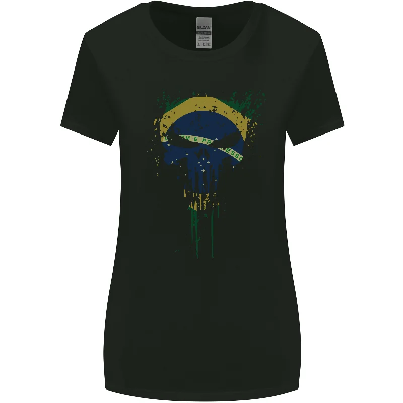 Brazil Skull Gym Training Bodybuilding Womens Wider Cut T-Shirt Casual Formal Business Brazil Skull Gym Training Bodybuilding Womens Wider Cut T-Shirt Casual Formal Business