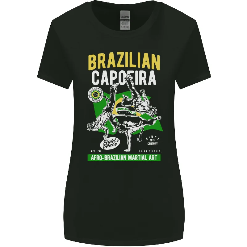Brazilian Capoeira Mixed Martial Arts MMA Womens Wider Cut T-Shirt Rayon Velvet Corduroy Brazilian Capoeira Mixed Martial Arts MMA Womens Wider Cut T-Shirt Rayon Velvet Corduroy