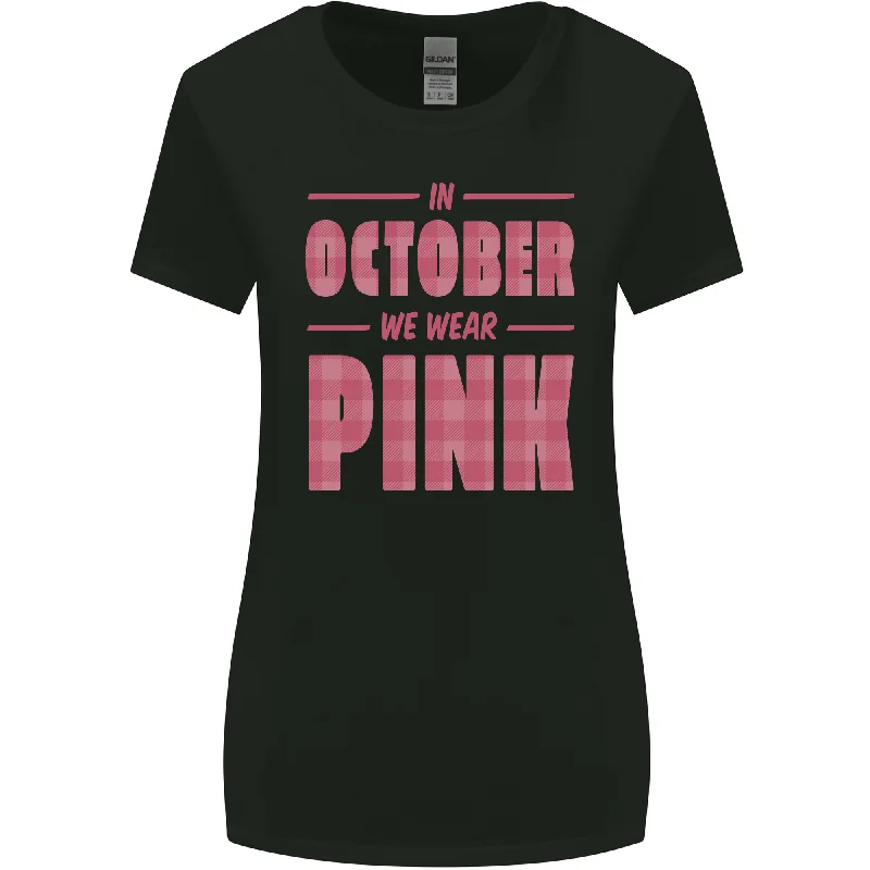 Breast Cancer Awareness In October Pink Womens Wider Cut T-Shirt Casual Formal Business Breast Cancer Awareness In October Pink Womens Wider Cut T-Shirt Casual Formal Business
