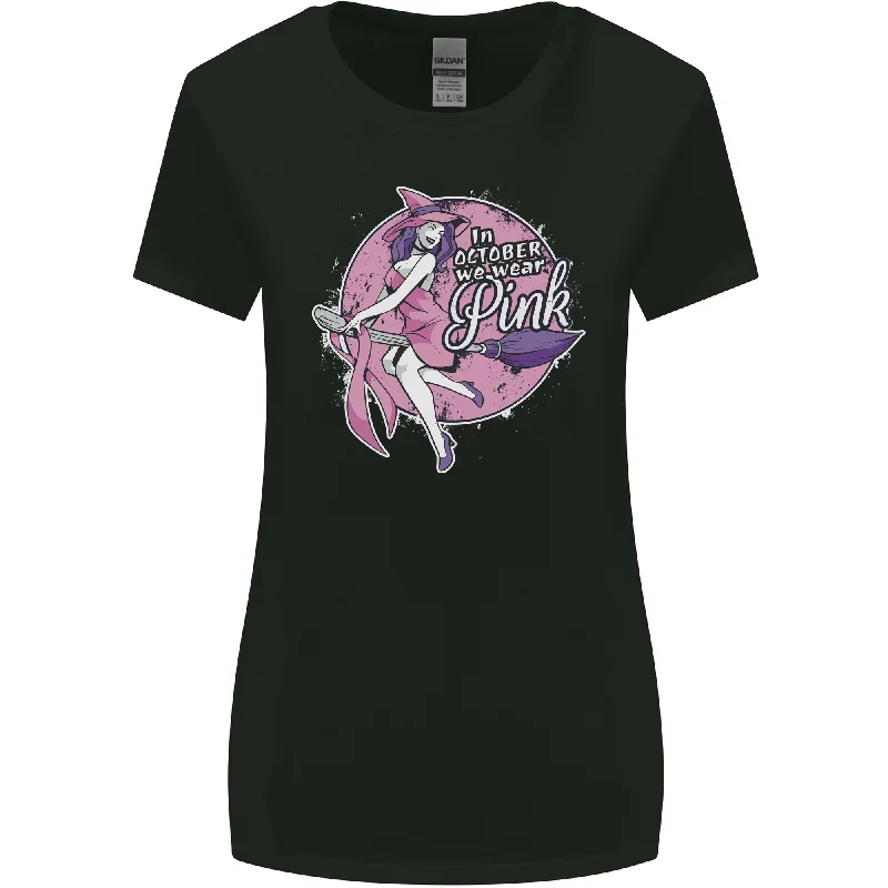 Breast Cancer Awareness Witch Halloween Womens Wider Cut T-Shirt Welt Pockets Slit Pockets Flap Pockets Breast Cancer Awareness Witch Halloween Womens Wider Cut T-Shirt Welt Pockets Slit Pockets Flap Pockets