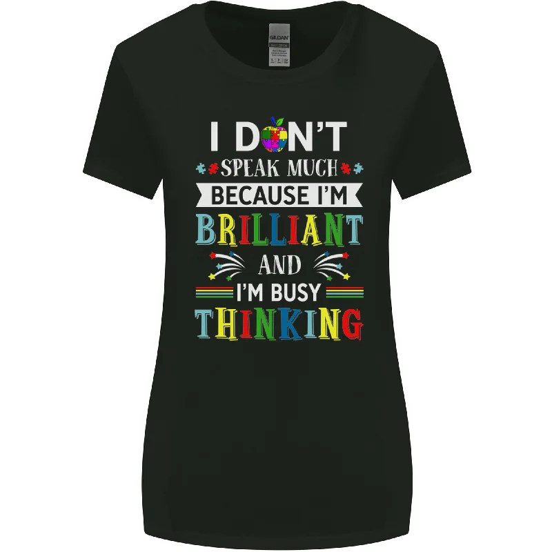 Brilliant & Busy Thinking Autism Autistic Womens Wider Cut T-Shirt Spandex Blend Rayon Blend Denim Blend Brilliant & Busy Thinking Autism Autistic Womens Wider Cut T-Shirt Spandex Blend Rayon Blend Denim Blend