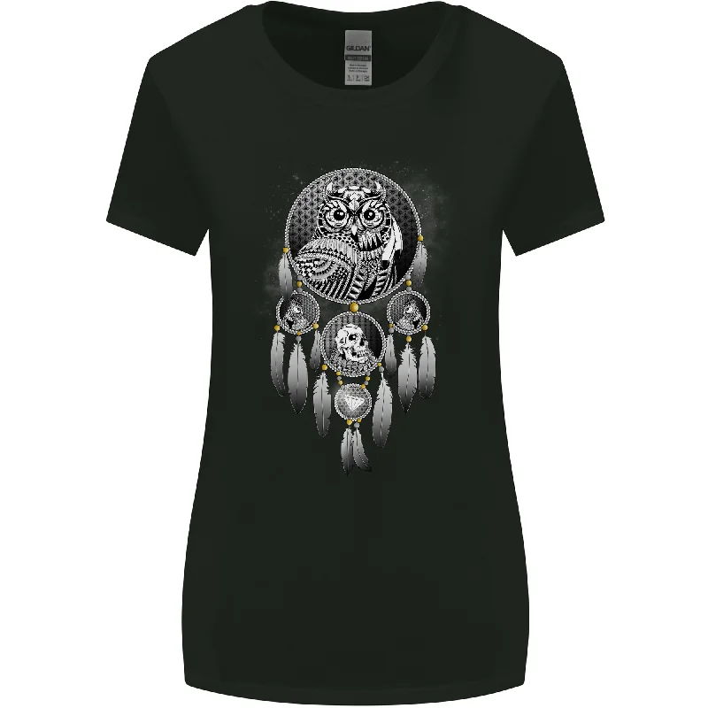 Bring the Nightmare Tribal Owl Skull Gothic Womens Wider Cut T-Shirt Solid Print Embellished Bring the Nightmare Tribal Owl Skull Gothic Womens Wider Cut T-Shirt Solid Print Embellished
