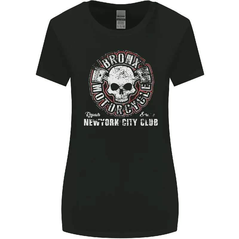 Bronx Motorcycle Motorbike Biker Womens Wider Cut T-Shirt Denim Fabric Leather Fabric Suede Fabric Bronx Motorcycle Motorbike Biker Womens Wider Cut T-Shirt Denim Fabric Leather Fabric Suede Fabric