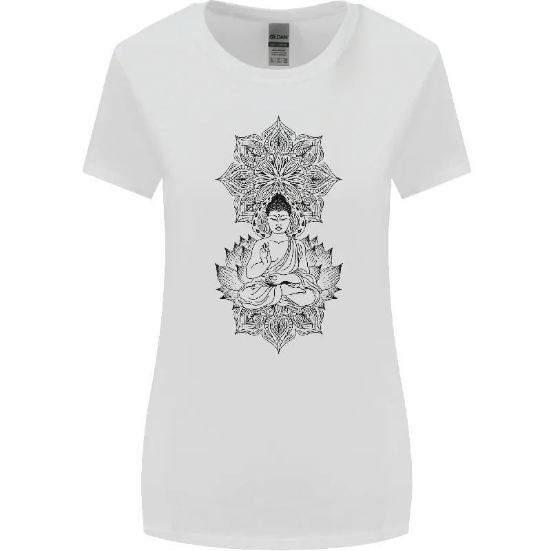 Buddha Mandala Art Womens Wider Cut T-Shirt Plaid T-Shirt Polka Dot Checkered