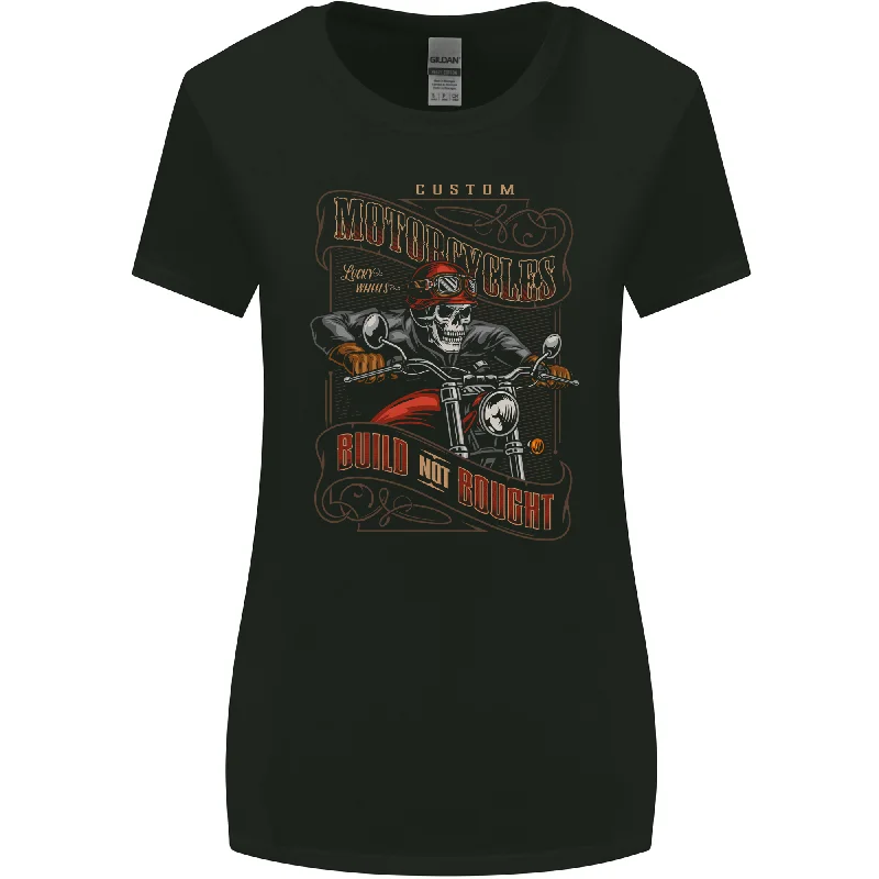 Built Not Bought Motorcycle Biker Motorbike Womens Wider Cut T-Shirt Mesh Blend Leather Blend Suede Blend Built Not Bought Motorcycle Biker Motorbike Womens Wider Cut T-Shirt Mesh Blend Leather Blend Suede Blend
