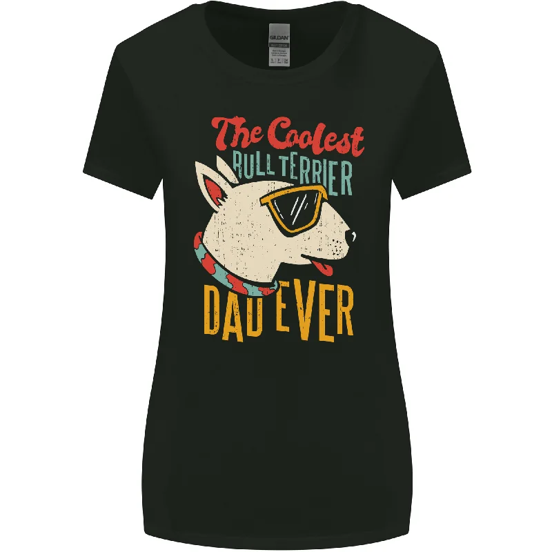 Bull Terrier Dad Funny Fathers Day Dog Womens Wider Cut T-Shirt Polka Dot Checkered Tartan Bull Terrier Dad Funny Fathers Day Dog Womens Wider Cut T-Shirt Polka Dot Checkered Tartan
