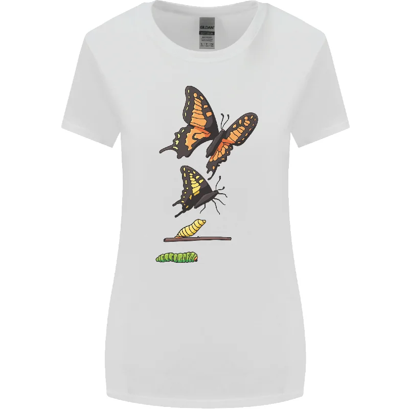 Butterfly Evolution Caterpillar Butterflies Womens Wider Cut T-Shirt Chenille Blend Fleece Blend Nylon Blend Butterfly Evolution Caterpillar Butterflies Womens Wider Cut T-Shirt Chenille Blend Fleece Blend Nylon Blend