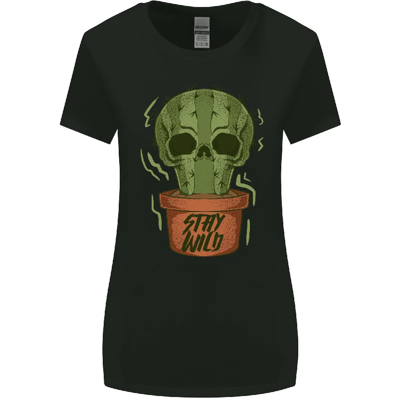 Cactus Skull Gardening Gardener Plants Womens Wider Cut T-Shirt Welt Pockets Slit Pockets Cactus Skull Gardening Gardener Plants Womens Wider Cut T-Shirt Welt Pockets Slit Pockets