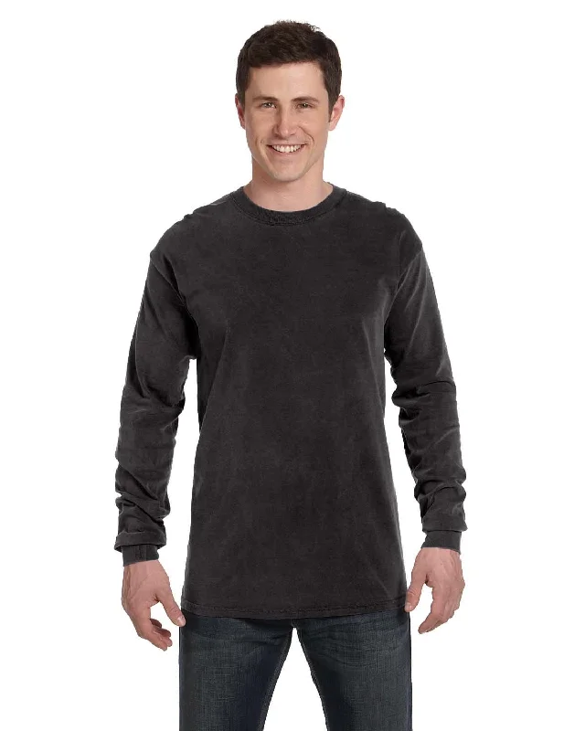 Comfort Colors Garment-Dyed Long Sleeve T-Shirt | Black Fitted T-Shirt Seamless Stretchy Comfort Colors Garment-Dyed Long Sleeve T-Shirt | Black Fitted T-Shirt Seamless Stretchy