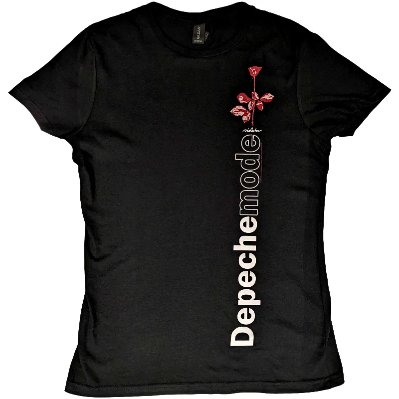 Depeche Mode Ladies T-Shirt: Violator Side Rose Fashionable Trendy Casual