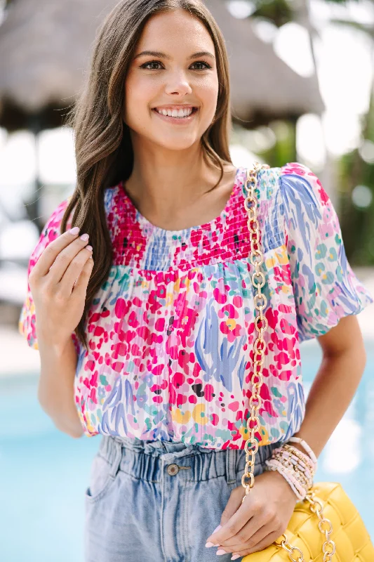 Find You Well Blue Floral Blouse Soft Pastel Blouse