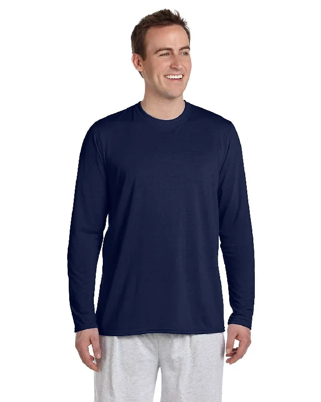 Gildan 4.5 oz. Performance Long Sleeve T-Shirt | Navy Faux Fur Fabric Real Fur Fabric Shearling Fabric Gildan 4.5 oz. Performance Long Sleeve T-Shirt | Navy Faux Fur Fabric Real Fur Fabric Shearling Fabric