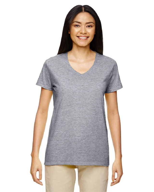 Gildan Ladies Heavy Cotton 5.3 oz. V-Neck T-Shirt | Graphite Heather Mesh Fabric Canvas Fabric Denim Fabric Gildan Ladies Heavy Cotton 5.3 oz. V-Neck T-Shirt | Graphite Heather Mesh Fabric Canvas Fabric Denim Fabric