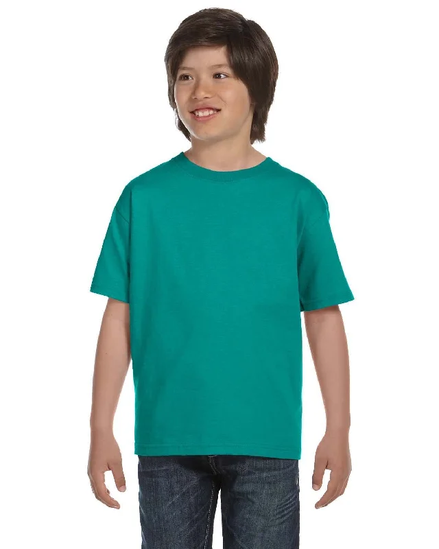 Gildan Youth DryBlend 50/50 T-Shirt | Jade Dome Ribbed Striped Patterned