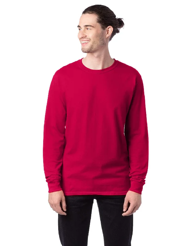 Hanes ComfortSoft Cotton Long Sleeve T-Shirt | Athletic Crimson Mesh Blend Leather Blend Suede Blend Hanes ComfortSoft Cotton Long Sleeve T-Shirt | Athletic Crimson Mesh Blend Leather Blend Suede Blend