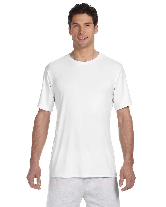 Hanes Cool Dri T-Shirt | White Denim Fabric Leather Fabric Suede Fabric