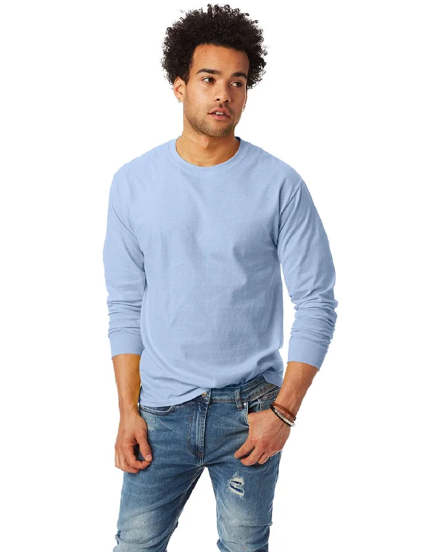 Hanes Tagless ComfortSoft Long Sleeve T-Shirt | Light Blue Handmade Hand-knitted Hand-woven Hanes Tagless ComfortSoft Long Sleeve T-Shirt | Light Blue Handmade Hand-knitted Hand-woven