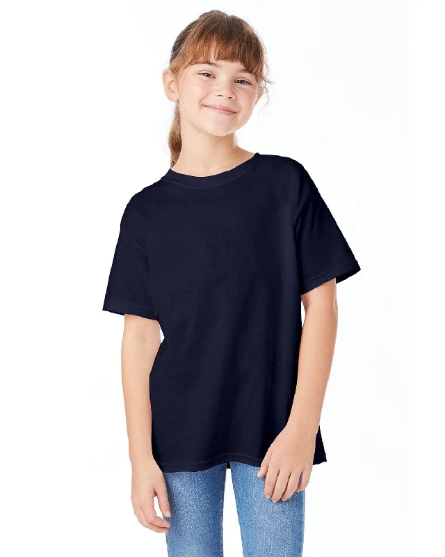 Hanes Youth ComfortSoft T-Shirt | Athletic Navy Satin Blend Silk Blend Wool Blend