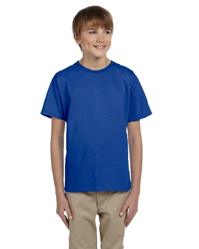 Hanes Youth Heavyweight 50/50 T-Shirts | Deep Royal Chenille Brocade Lace